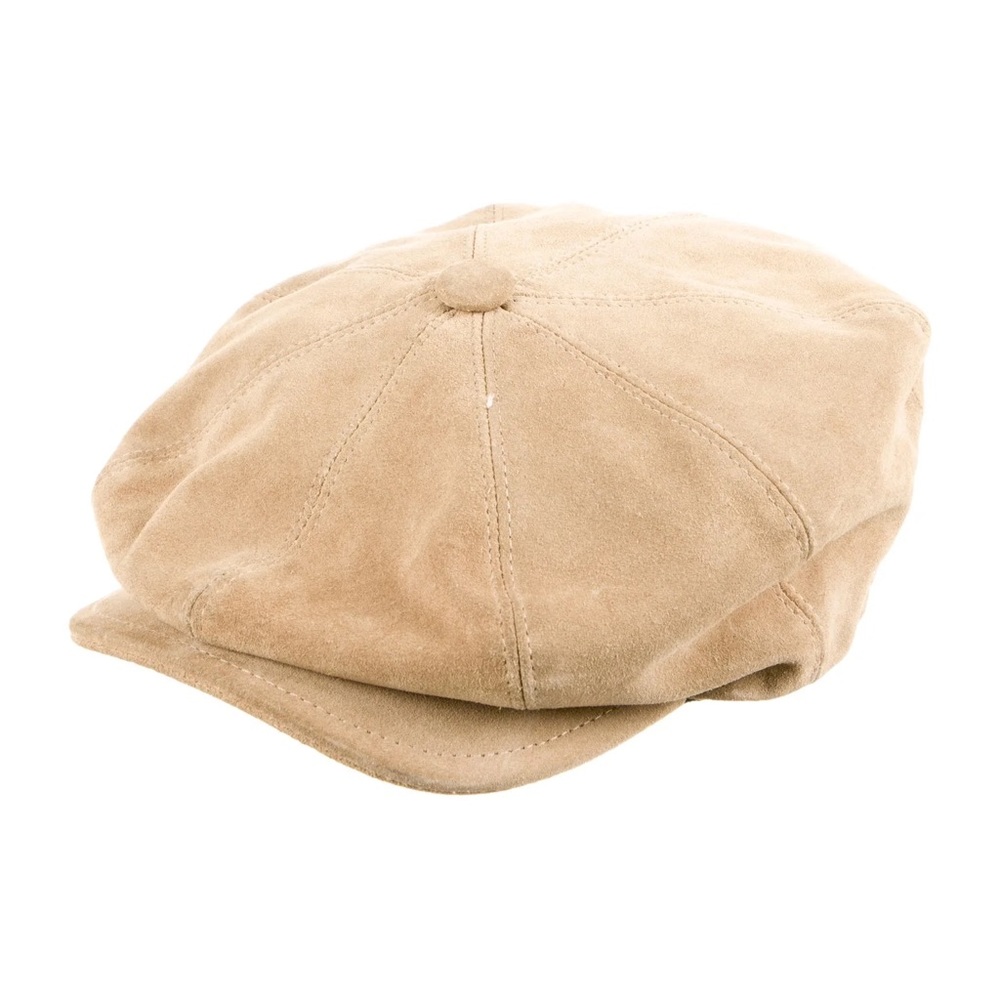 Burberry London Beige Suede Newsboy Cap / Hat